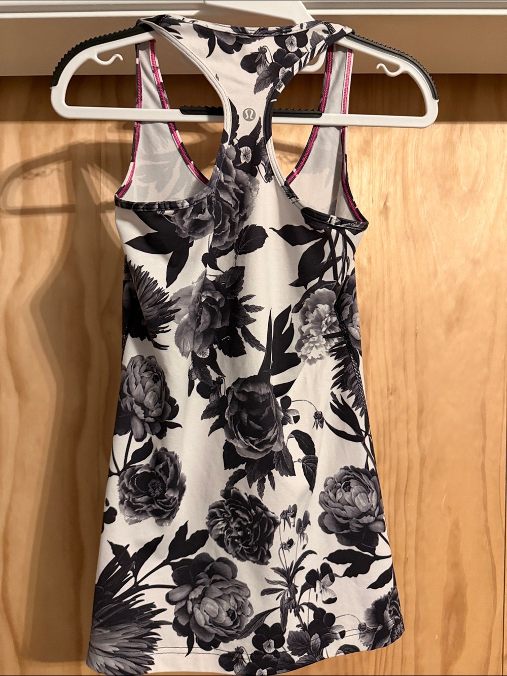 lululemon athletica Black and White Floral Racerback Tank